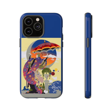 Parasol Sunset Geisha Phone Case – Elegant Twilight Grace