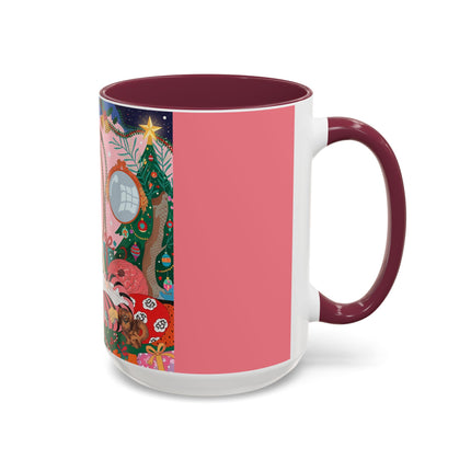 🎀🎄 Christmas Morning In The Rose Parlor Colorful Mug – Art Deco Holiday Fantasy