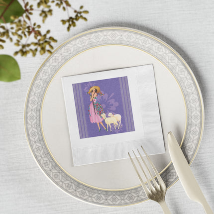 Easter Elegance White Coined Napkins