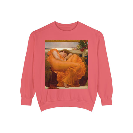 Flaming June by Frederic Leighton Unisex Garment-Dyed Sweatshirt