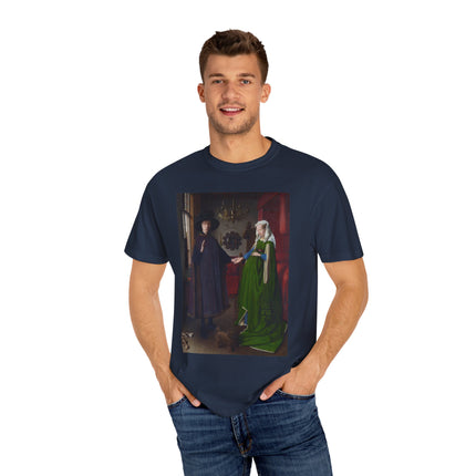 Arnolfini Portrait by Jan Van Eyck Unisex Garment-Dyed T-shirt