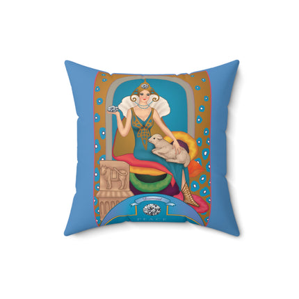 April & Diamond (from the Gem Series) by Sofia Chiostri Spun Polyester Square Pillow