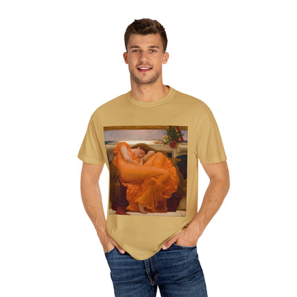 Flaming June by Frederic Leighton Unisex Garment-Dyed T-shirt