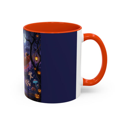 🌙🎃 Moonlit Mischief In The Pumpkin Grove Colorful Mug – Whimsical Halloween Fantasy