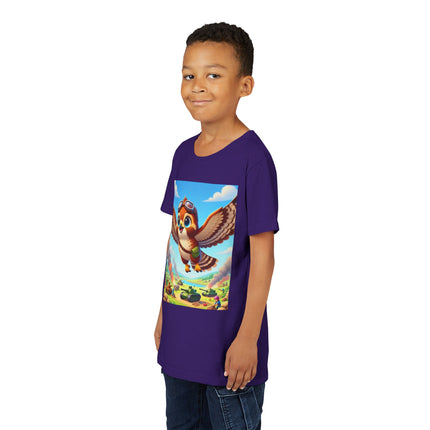 Red-Tailed Hawk in Battle Youth Short Sleeve Tee