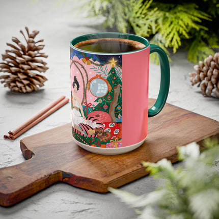 🎀🎄 Christmas Morning In The Rose Parlor Colorful Mug – Art Deco Holiday Fantasy