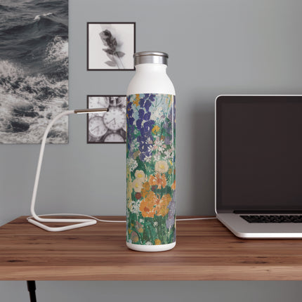 Flowers on the Mountain by August Babberger Slim Water Bottle