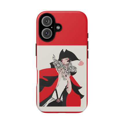 Crimson Masquerade Phone Case – Dramatic Grace & Bold Elegance