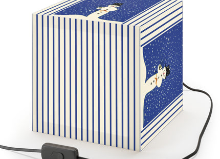 Snowman in Falling Snow Light Cube Lamp