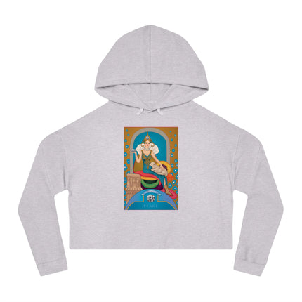 April & Diamond (from the Gem Series) by Sofia Chiostri Women’s Cropped Hooded Sweatshirt