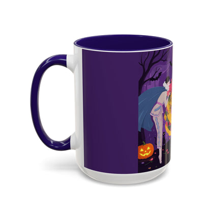 🎭🌹 The Harlequin Rose Masquerade Colorful Mug – Theatrical Halloween Romance