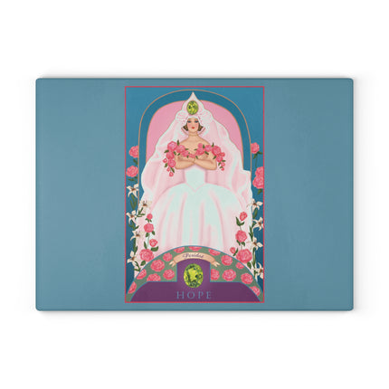 August & Peridot Zodiac Glass Cutting Board