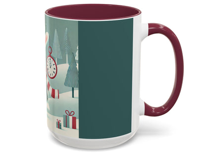 Candy Cane Timekeeper Bunny Colorful Mugs (11oz, 15oz)