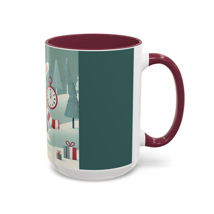 Candy Cane Timekeeper Bunny Colorful Mugs (11oz, 15oz)