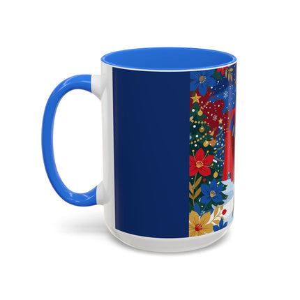 🎭❄️ The Christmas Masquerade Lady Colorful Mug – Art Deco Holiday Fantasy