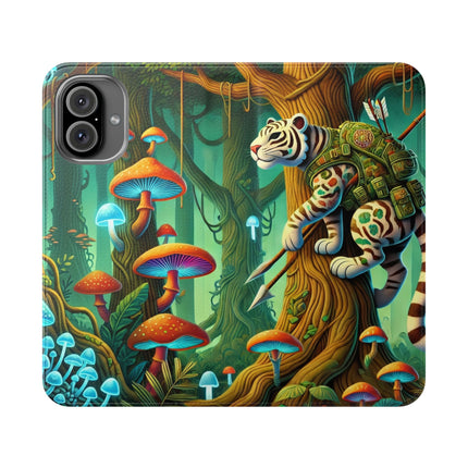 🐅🌿 Silent Stripes Flip Case – Stealth, Grace & Enchanted Forest