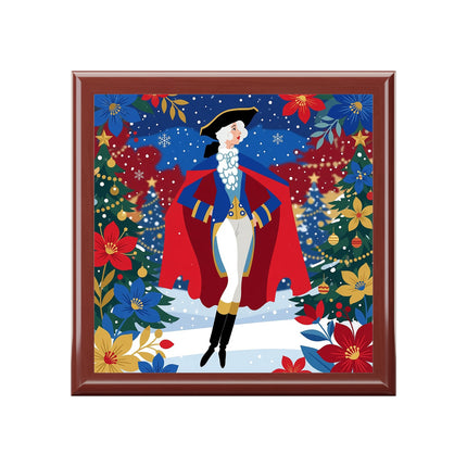 🎭❄️ The Christmas Masquerade Lady Jewelry Box – Art Deco Holiday Fantasy