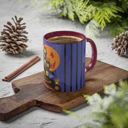 Halloween Night at the Haunted House Colorful Mugs, 11oz
