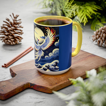 Majestic White Crane Colorful Mugs (11oz, 15oz)
