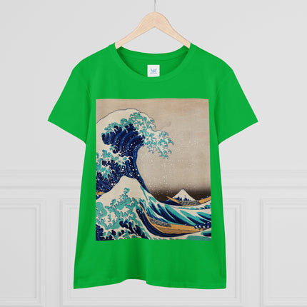 The Great Wave off Kanagawa by Katsushika Hokusai Women's Midweight Cotton Tee