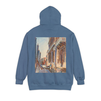 Gondola Moorings on the Grand Canal by John Singer Sargent Unisex Garment-Dyed Hoodie