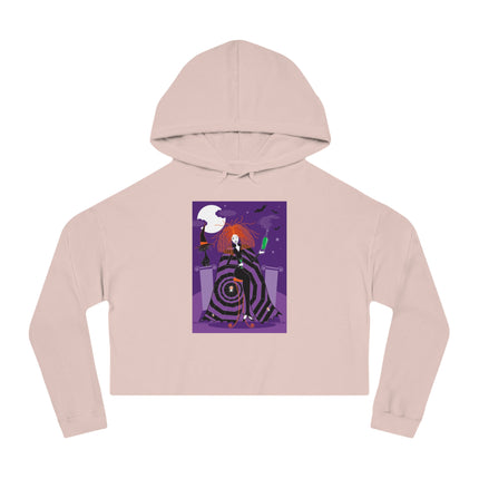 Mystic Elegance Women’s Cropped Hooded Sweatshirt