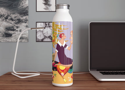 Art Deco Christmas Slim Water Bottle