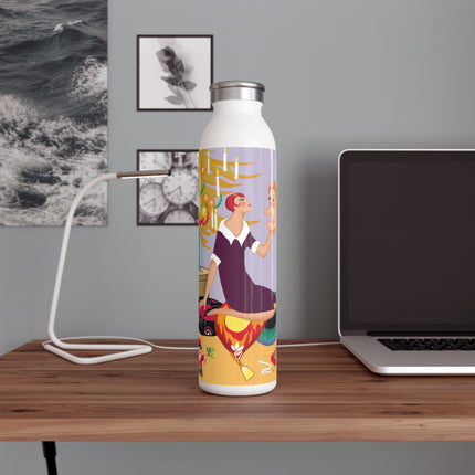 Art Deco Christmas Slim Water Bottle