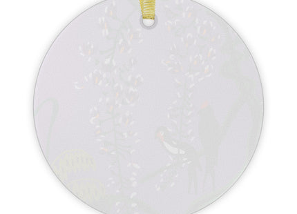 Songbirds in Wisteria Garden Glass Ornament