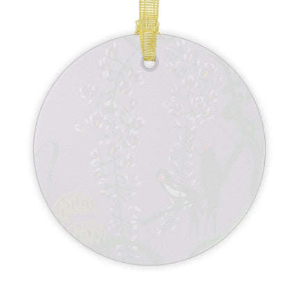 Songbirds in Wisteria Garden Glass Ornament
