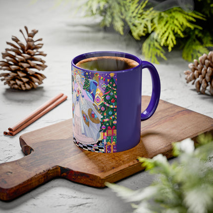 🎄✨ The Lady Of The Christmas Ornament Colorful Mug – Art Deco Holiday Fantasy