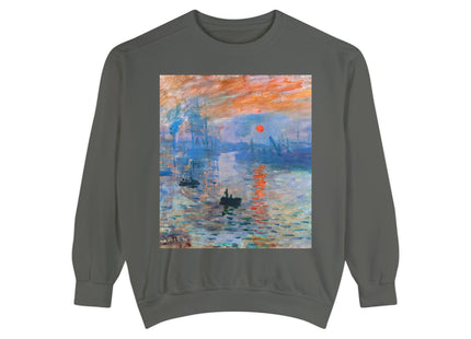 Sunrise by Claude Monet Unisex Garment-Dyed Sweatshirt