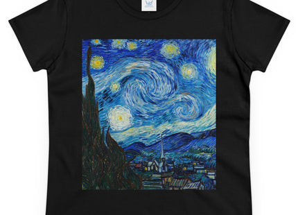 The Starry Night by Vincent Van Gogh Women's Midweight Cotton Tee