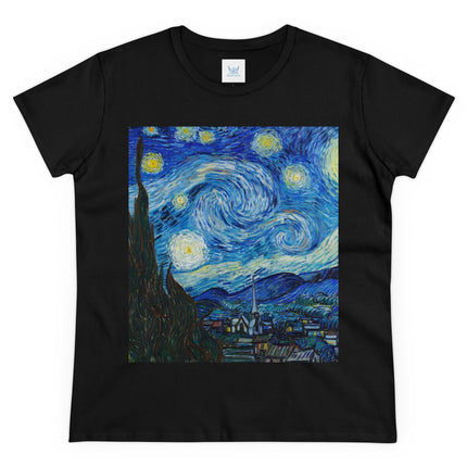 The Starry Night by Vincent Van Gogh Women's Midweight Cotton Tee
