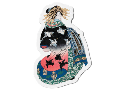Japanese Woman by Keisai Eisen Die-Cut Magnets (5 Sizes)