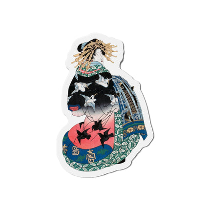 Japanese Woman by Keisai Eisen Die-Cut Magnets (5 Sizes)