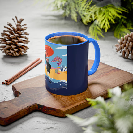Beachside Promenade Colorful Mugs – Chic Summer Stroll & Coastal Glamour