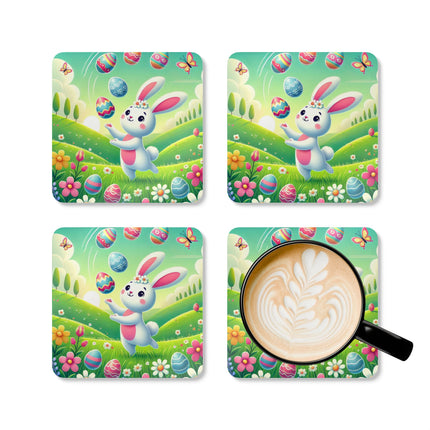Easter Bunny’s Corkwood Coaster Set