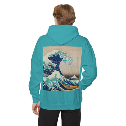 The Great Wave off Kanagawa by Katsushika Hokusai Unisex Garment-Dyed Hoodie