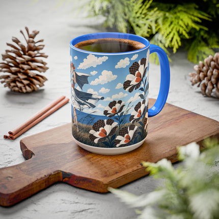 🌊🌼 The Windswept Seaside Promenade Colorful Mug – Art Deco Coastal Elegance