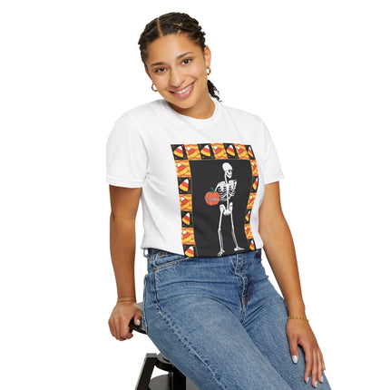 Candy Corn Skeleton Unisex Garment-Dyed T-shirt