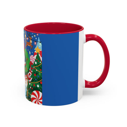🦌🍬 The Lady Of The Peppermint Christmas Garden Colorful Mug – Colorful Art Deco Holiday Fantasy