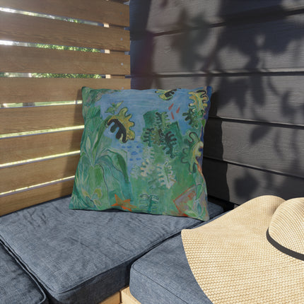Symphonie in Grün by Oskar Moll Outdoor Pillows