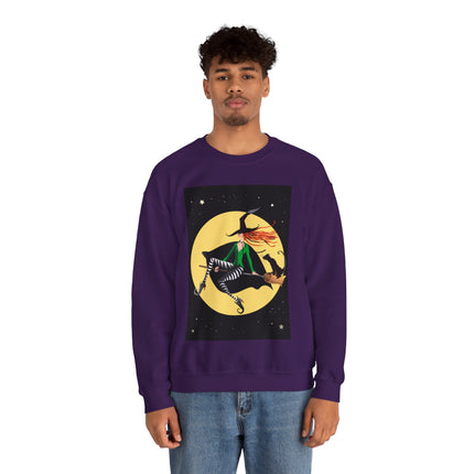 A Witch’s Moonlit Flight Unisex Heavy Blend™ Crewneck Sweatshirt