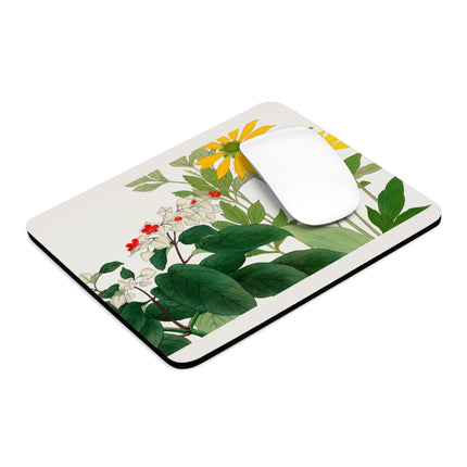 Clerodendrum & Rudbeckia by Tanigami Kônan Mouse Pad, Round and Rectangle