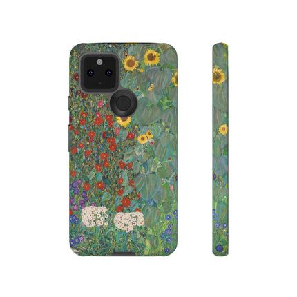 Farm Garden with Sunflowers by Gustav Klimt Phone Cases