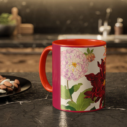 Dahlia Flower by Tanigami Kônan Colorful Mugs (11oz, 15oz)
