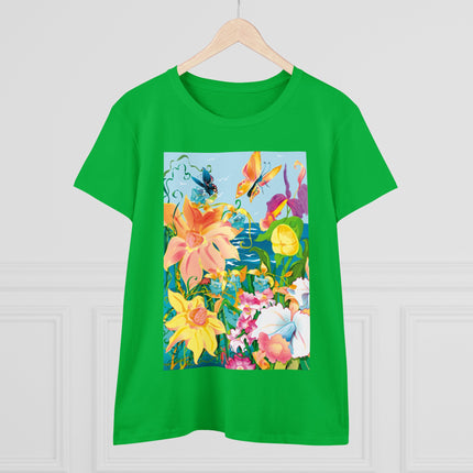 Blooming Paradise Women's Midweight Cotton Tee