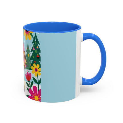 🌸🎄 Christmas In The Winter Garden Colorful Mug – Whimsical Holiday Fantasy