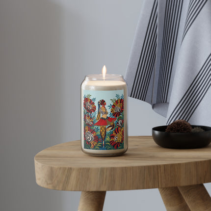 🌺🎭 The Lady Of The Exotic Flower Garden Scented Soy Candle – Art Deco Fashion Fantasy